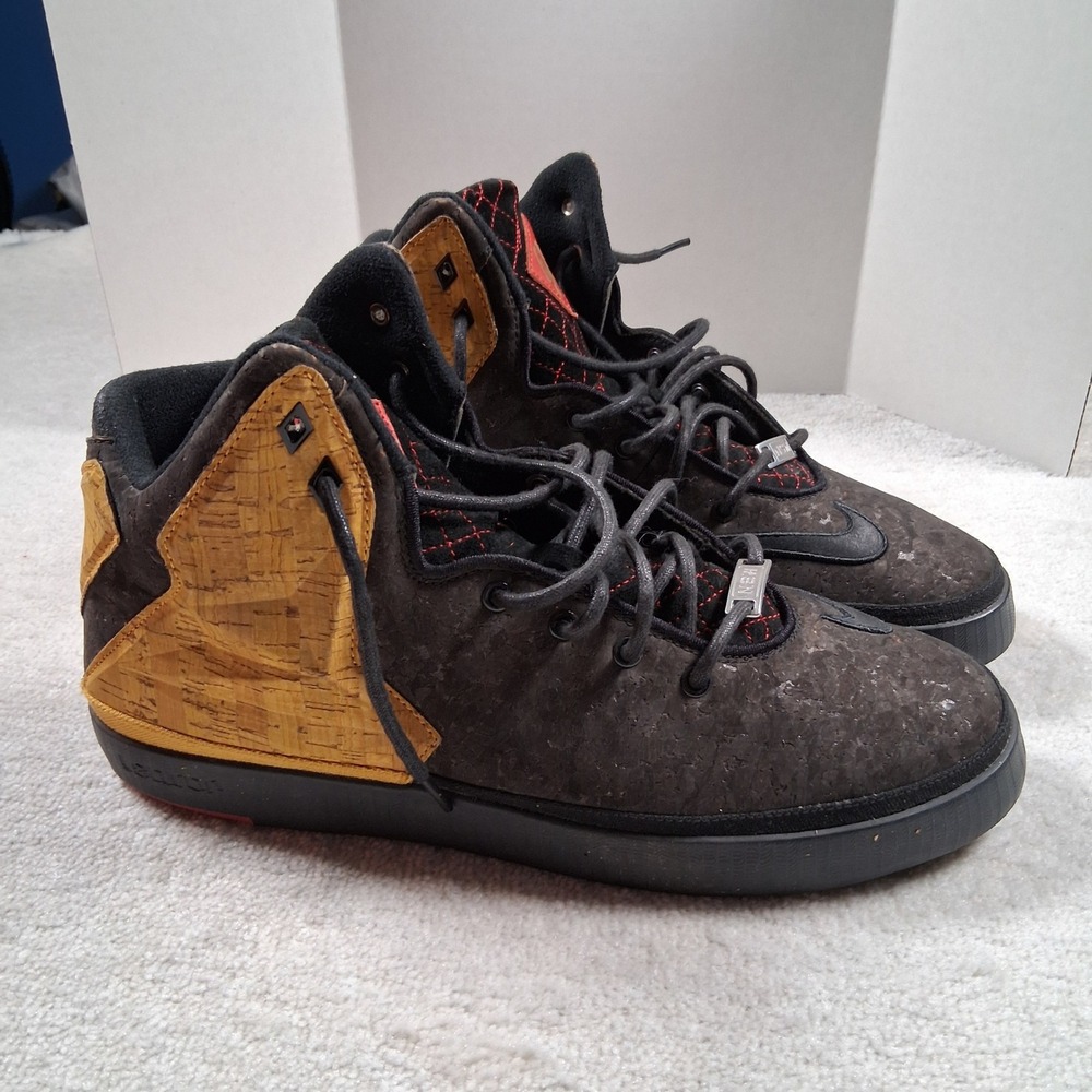 Nike LeBron XI NSW Lifestyle Mens 11.5 Black Cork Varsity Red 616766-004 HighTop